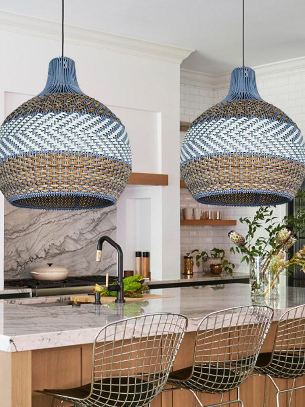 rattan pendant blue pendant lighting for kitchen island